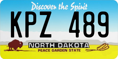 ND license plate KPZ489