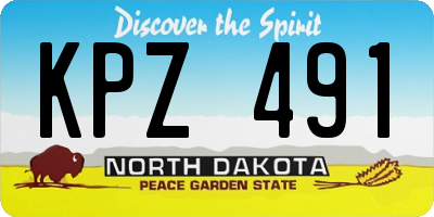 ND license plate KPZ491