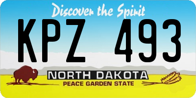 ND license plate KPZ493