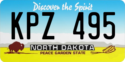 ND license plate KPZ495