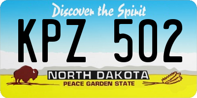 ND license plate KPZ502