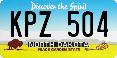 ND license plate KPZ504
