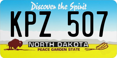 ND license plate KPZ507