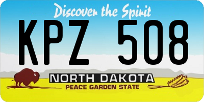 ND license plate KPZ508