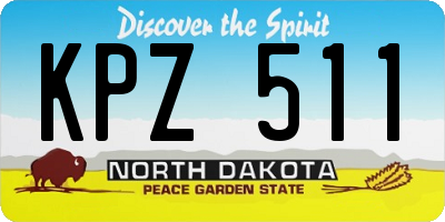 ND license plate KPZ511