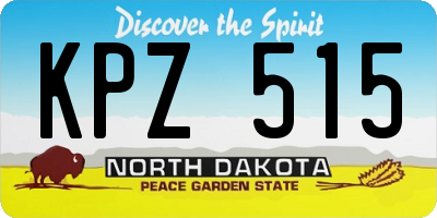 ND license plate KPZ515