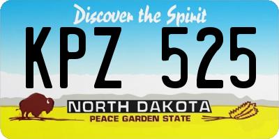 ND license plate KPZ525