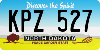 ND license plate KPZ527