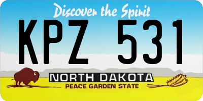 ND license plate KPZ531