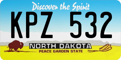 ND license plate KPZ532