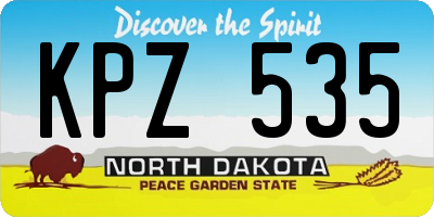 ND license plate KPZ535
