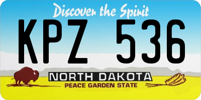 ND license plate KPZ536