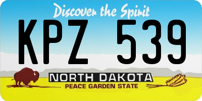 ND license plate KPZ539