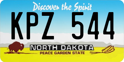 ND license plate KPZ544