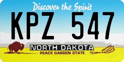 ND license plate KPZ547