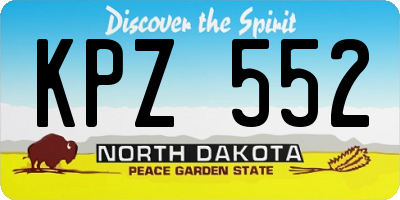 ND license plate KPZ552