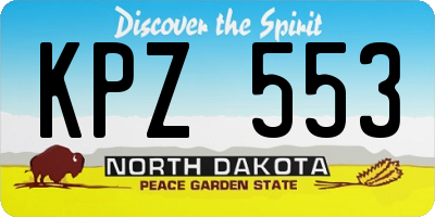 ND license plate KPZ553