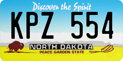 ND license plate KPZ554