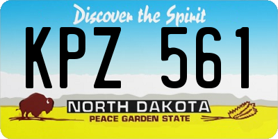 ND license plate KPZ561