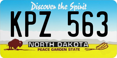ND license plate KPZ563