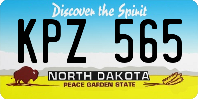 ND license plate KPZ565