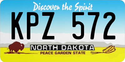 ND license plate KPZ572