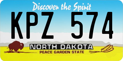 ND license plate KPZ574