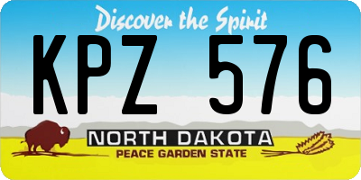 ND license plate KPZ576