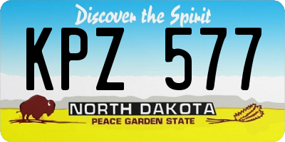 ND license plate KPZ577