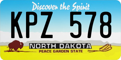 ND license plate KPZ578