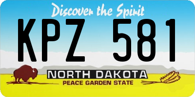 ND license plate KPZ581