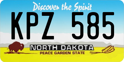 ND license plate KPZ585