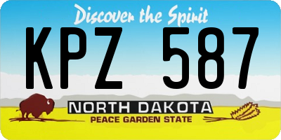 ND license plate KPZ587