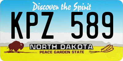 ND license plate KPZ589