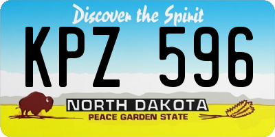 ND license plate KPZ596