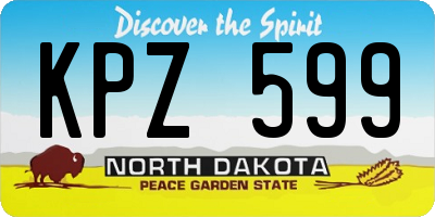 ND license plate KPZ599