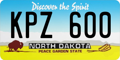 ND license plate KPZ600