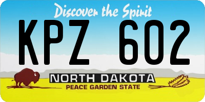 ND license plate KPZ602