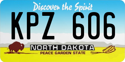 ND license plate KPZ606
