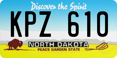 ND license plate KPZ610