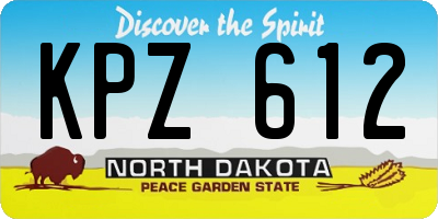 ND license plate KPZ612