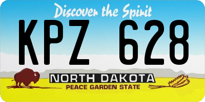ND license plate KPZ628
