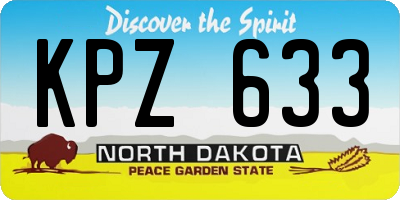 ND license plate KPZ633