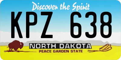 ND license plate KPZ638