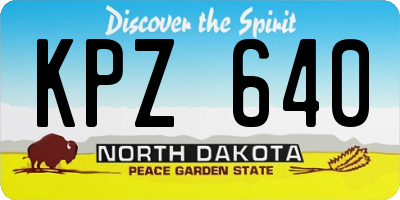 ND license plate KPZ640