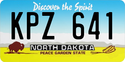 ND license plate KPZ641