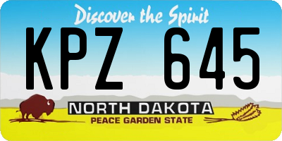 ND license plate KPZ645