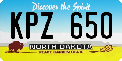 ND license plate KPZ650