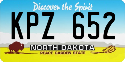 ND license plate KPZ652