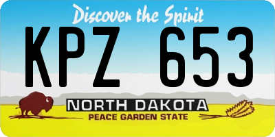 ND license plate KPZ653